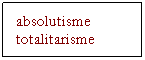 Zone de Texte: absolutisme
totalitarisme
